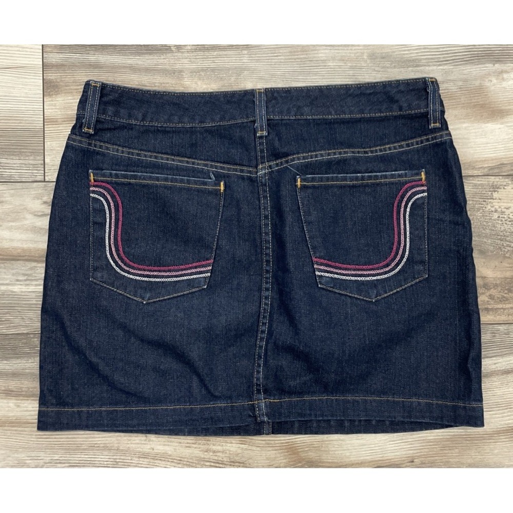 2005 Y2k Tommy Hilfiger Denim Mini Skirt Size 12 Blue Jean Pocket Design